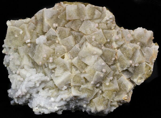 Quartz Encrusted Yellow Cubic Fluorite - Morocco #44136